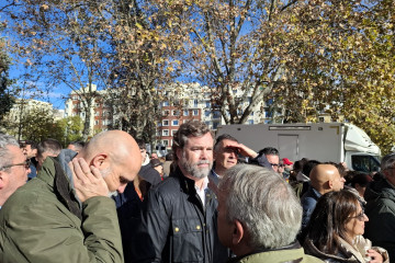 El exportavoz parlamentario de Vox en el Congreso Iván Espinosa de los Monteros en la protesta del PP en el Templo de Debod de Madrid contra la 
