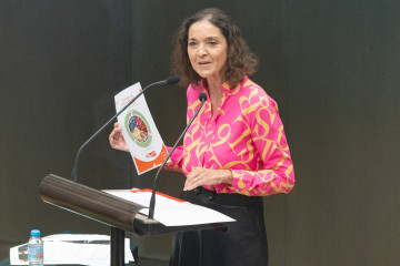 Archivo - La portavoz del PSOE en el Ayuntamiento de Madrid, Reyes Maroto, interviene durante una sesión ordinaria del Pleno del Ayuntamiento de Madrid, en el Palacio de Cibeles, a 28 de octubre de 2