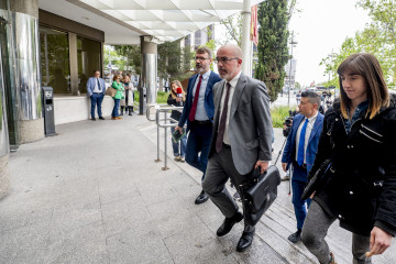 Archivo - El delegado del Gobierno en la Comunidad de Madrid, Francisco Martín (c), a su llegada a declarar por el ‘caso Begoña Gómez’, en los Juzgados de Plaza de Castilla, a 14 de mayo de 202
