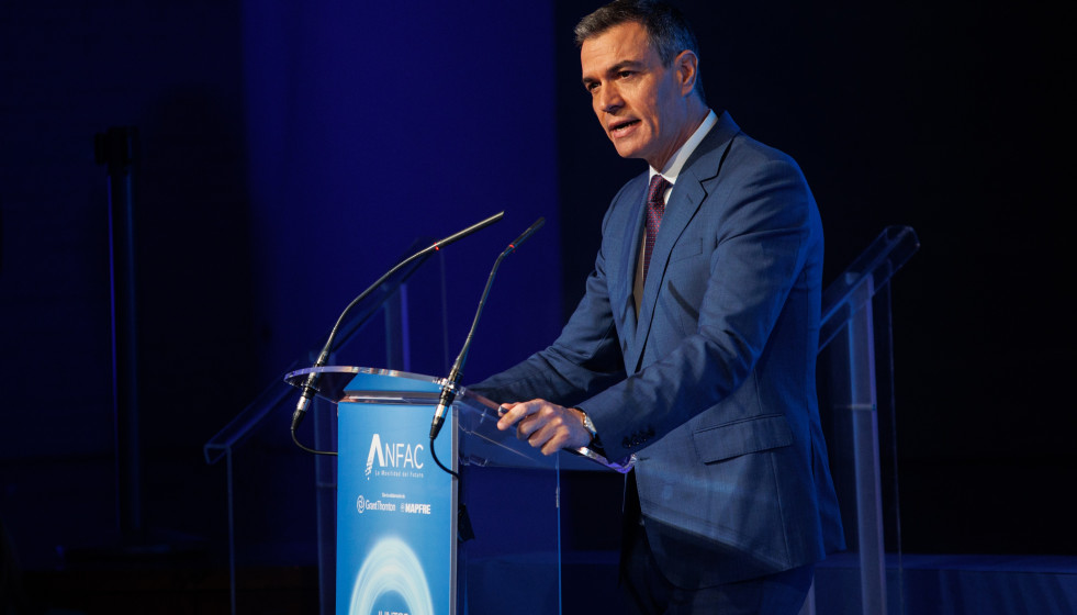 Archivo - El presidente del Gobierno, Pedro Sánchez, durante la clausura de la IV edición del Foro ANFAC ‘Juntos hacia el futuro’, celebrado el pasado febrero