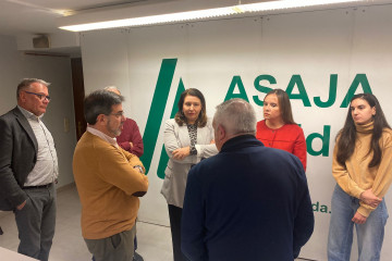 Archivo - La coordinadora de Agricultura del PP y eurodiputada, Carmen Crespo, durante su visita a Lleida por la crisis de la peste porcina africana