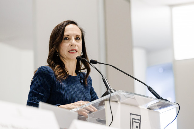 La presidenta de Redeia, Beatriz Corredor, durante un desayuno informativo, en el Hotel Palace, a 3 de diciembre de 2025, en Madrid (España). El desayuno ha sido organizado por Club Diálogos bajo el título ‘El papel de Redeia en la transformación económic
