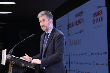 Archivo - El consejero de Presidencia, Justicia y Administración Local de la Comunidad de Madrid, Miguel Ángel García Martín, interviene durante un Desayuno Madrid, en el Auditorio Meeting Place d