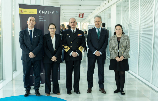 Enaire acoge la 17 reunión del Consejo Nacional de Seguridad Aeroespacial en el centro de control de Madrid.