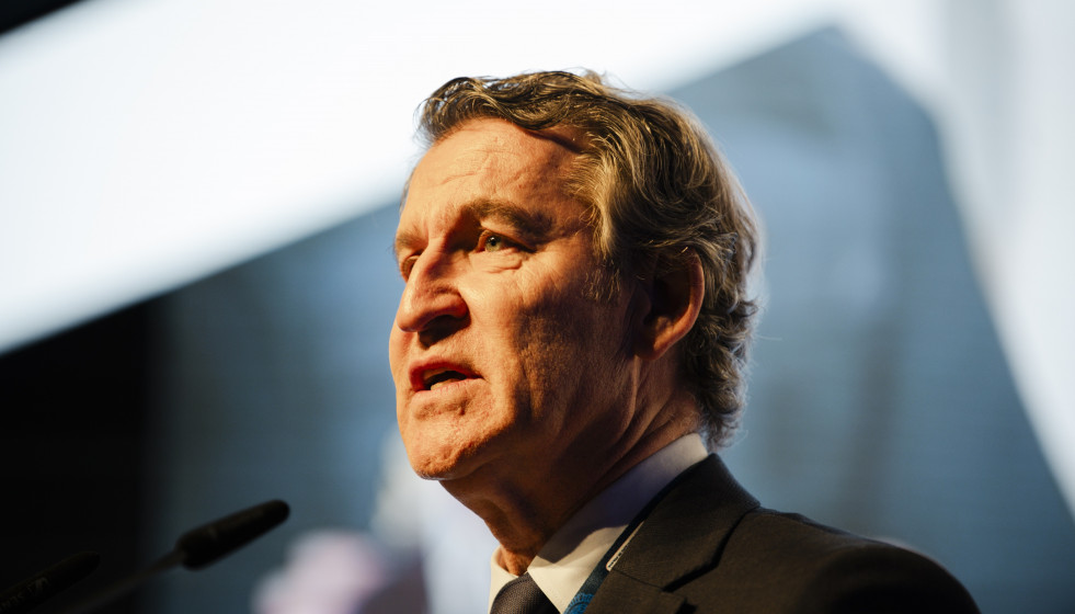 El presidente del Partido Popular, Alberto Núñez Feijóo, interviene en el XIII Congreso Nacional del Sindicato Unificado de Policía, a 3 de diciembre de 2025, en Toledo, Castilla-La Mancha (Españ