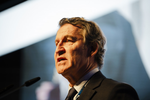 El presidente del Partido Popular, Alberto Núñez Feijóo, interviene en el XIII Congreso Nacional del Sindicato Unificado de Policía, a 3 de diciembre de 2025, en Toledo, Castilla-La Mancha (España).