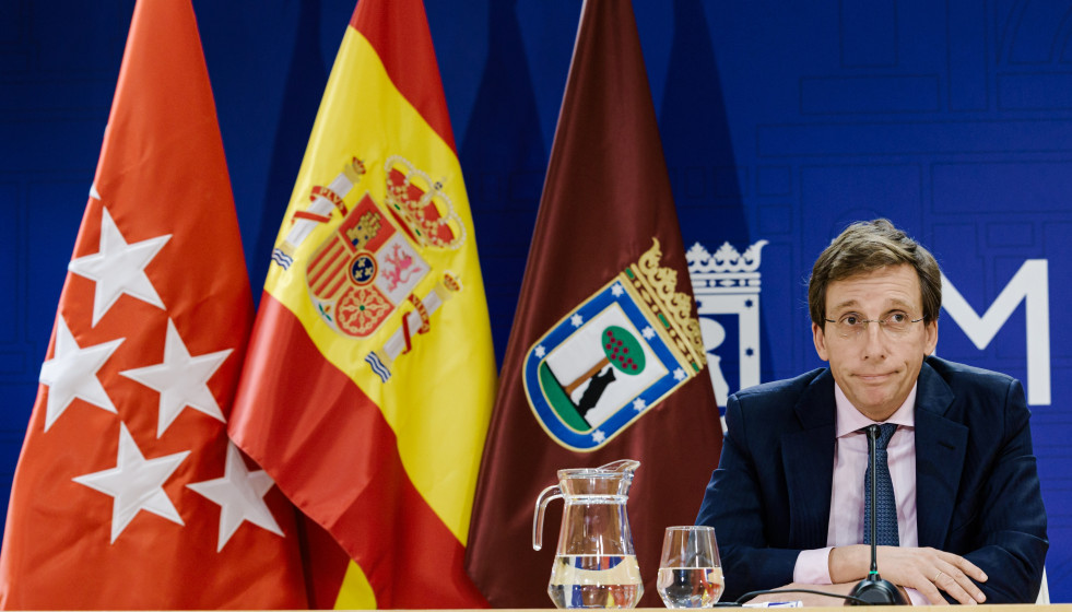 Archivo - El alcalde de Madrid, José Luis Martínez-Almeida, en la rueda de prensa posterior a la Junta de Gobierno