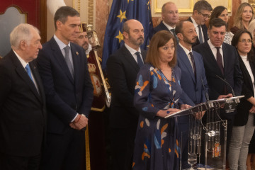 Archivo - La presidenta del Congreso, Francina Armengol, interviene durante el acto institucional por el Día de la Constitución, en el Congreso