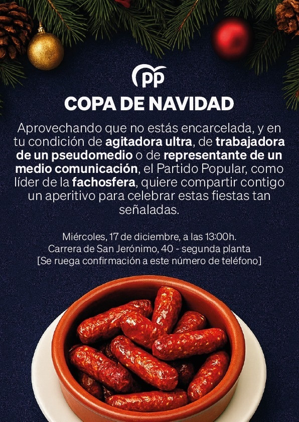 Imagen de la copa de Navidad del PP
