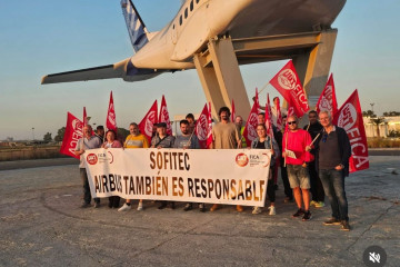 Imagen de archivo de UGT en Airbus.