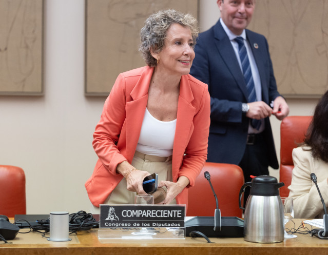 Archivo - La secretaria de estado de Seguridad, Aina Calvo, comparece en la Comisión Mixta de Seguridad Nacional, en el Congreso, a 6 de octubre de 2025, en Madrid (España).