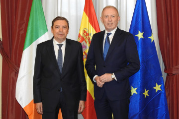 El ministro de Agricultura, Pesca y Alimentación, Luis Planas, con el ministro de Estado para Pesca de Irlanda, Timmy Dooley.