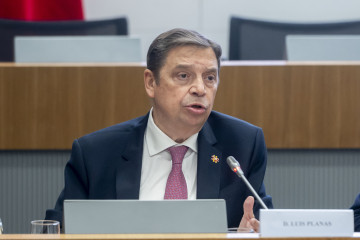 El ministro de Agricultura, Pesca y Alimentación, Luis Planas, durante la celebración del Encuentro Empresarial bilateral España - Marruecos, a 3 de diciembre de 2025, en Madrid (España)