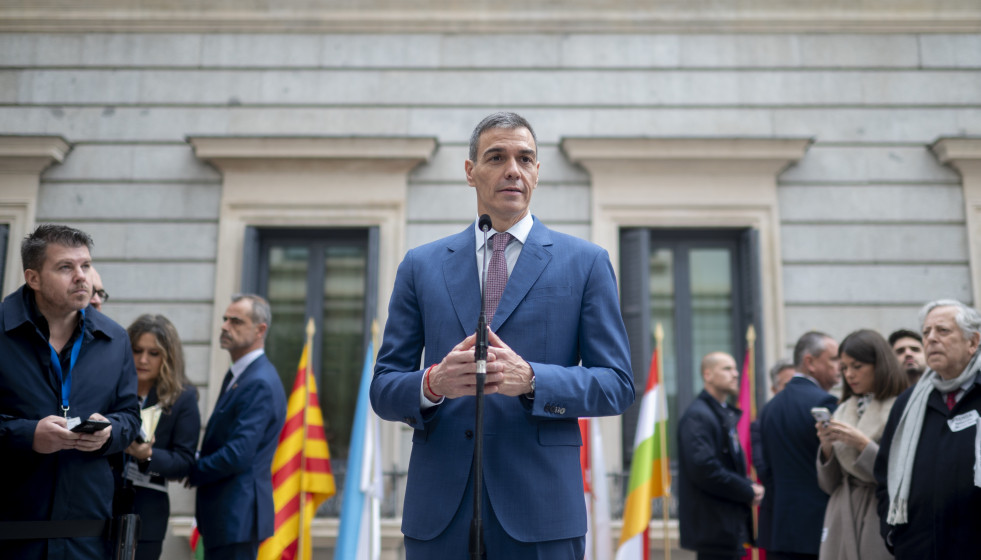 El presidente del Gobierno, Pedro Sánchez, durante el acto institucional por el Día de la Constitución, en el Congreso de los Diputados, a 6 de diciembre de 2025, en Madrid (España).