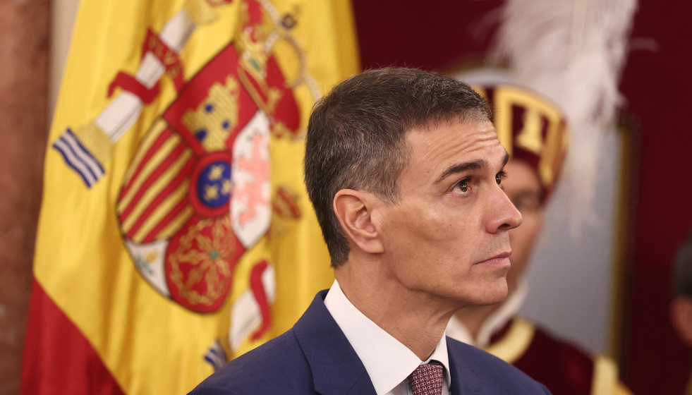 El presidente del Gobierno, Pedro Sánchez, durante el acto institucional por el Día de la Constitución, en el Congreso de los Diputados, a 6 de diciembre de 2025, en Madrid (España).