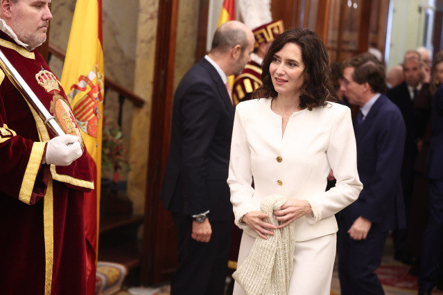 La presidenta de la Comunidad de Madrid, Isabel Díaz Ayuso, durante el acto institucional por el Día de la Constitución, en el Congreso