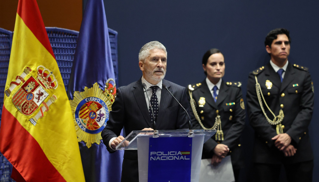 El ministro de Interior, Fernando Grande-Marlaska, durante un acto de la Policía Nacional