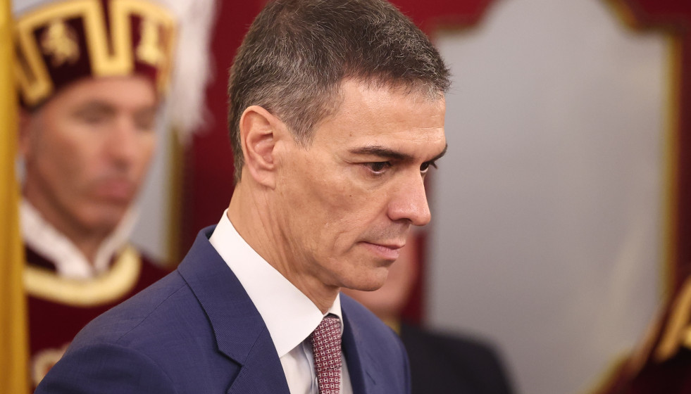 El presidente del Gobierno, Pedro Sánchez, durante el acto institucional por el Día de la Constitución, en el Congreso de los Diputados, a 6 de diciembre de 2025, en Madrid (España).