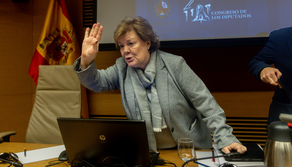 Archivo - La presidenta del Tribunal de Cuentas, Enriqueta Chicano, a su llegada a una comparecencia en la Comisión Mixta