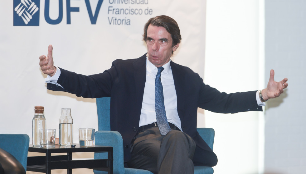 Archivo - El expresidente del Gobierno José María Aznar, en la inauguración del Master 'Online' de Acción Política