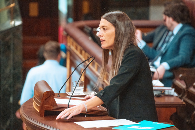 Archivo - La portavoz de Junts en el Congreso, Miriam Nogueras, durante una sesión plenaria, en el Congreso de los Diputados, a 11 de junio de 2024, en Madrid (España). El Pleno del Congreso debate hoy la toma en consideración de dos Proposiciones de Ley.