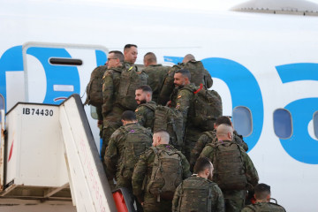 Partida de militares pertenecientes al contingente SVK-V hacia Eslovaquia.