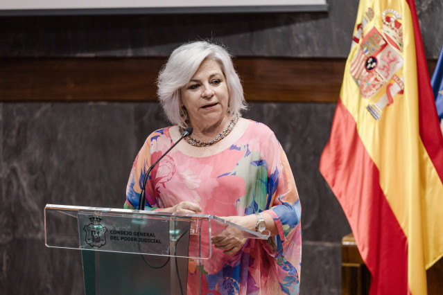 Archivo - La presidenta de la Fundación Mujeres, Elena Valenciano, durante el acto de entrega de los XIX Premios anuales del Observatorio contra la Violencia Doméstica y de Género, en el Consejo General del Poder Judicial (CGPJ), a 9 de junio de 2025, en