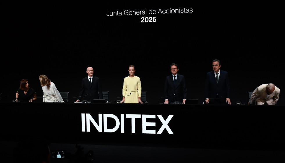 Archivo - La presidenta de Inditex, Marta Ortega preside la Junta General de accionistas de Inditex, a 15 de julio de 2025, en Arteixo, A Coruña, Galicia (España).