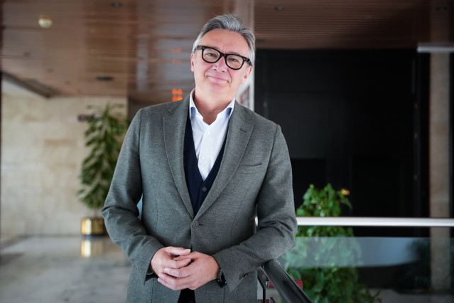 El portavoz del grupo Vox en el Parlamento de Andalucía, Manuel Gavira, durante la entrevista concedida a Europa Press