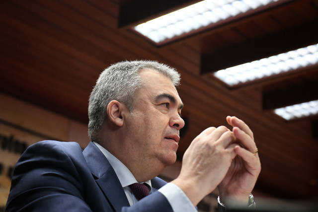 Archivo - Santos Cerdán en el Senado.