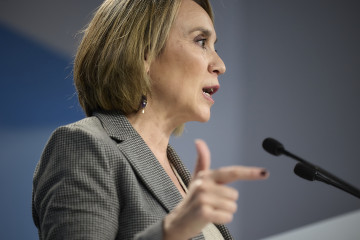 La vicesecretaria de Regeneración del Partido Popular, Cuca Gamarra, durante una rueda de prensa posterior a la reunión del Comité de Dirección del PP, en la sede del PP, a 15 de diciembre de 2025