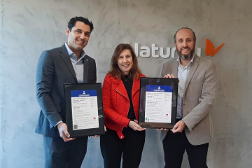 Desde la izquierda, Rafael Andrioli, Sales & Marketing Iberia Director de Bureau Veritas; Isabel González, Compliance Officer de Naturgy; y David Gómez, Responsable de Desarrollo de Negocio Zona Cen