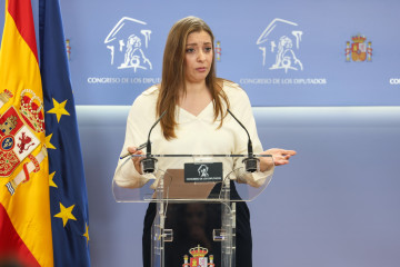 La portavoz del PP en el Congreso, Ester Muñoz, durante una rueda de prensa, en el Congreso de los Diputados, a 9 de diciembre de 2025, en Madrid (España).