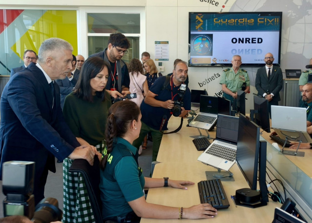 Imagen de archivo de la presentación de la On-Red el pasado día 3 de julio, con el ministro del Interior, Fernando Grande-Marlaska, en las dependencias del Incibe, en León capital.