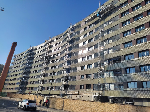 Viviendas en construcción en el barrio de Bolueta (Bilbao)