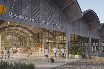 Archivo - Recreación de la terminal de cruceros y megayates del Distrito Urbano Portuario, en los antiguos tinglados.