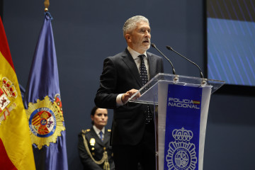 Archivo - El ministro de Interior, Fernando Grande-Marlaska, durante un acto de la Policía Nacional