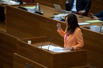 Archivo - Alicia Andújar interviene en la Cámara autonómica, en imagen de archivo.