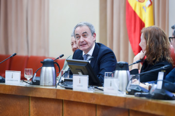 El expresidente del Gobierno José Luis Rodríguez Zapatero durante un acto en el Congreso
