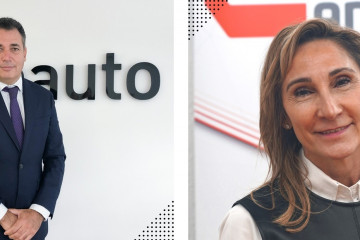 Archivo - Benito Tesier, presidente de la Comisión de Recambios de Sernauto y la presidenta de Ancera, Nines García de la Fuente.