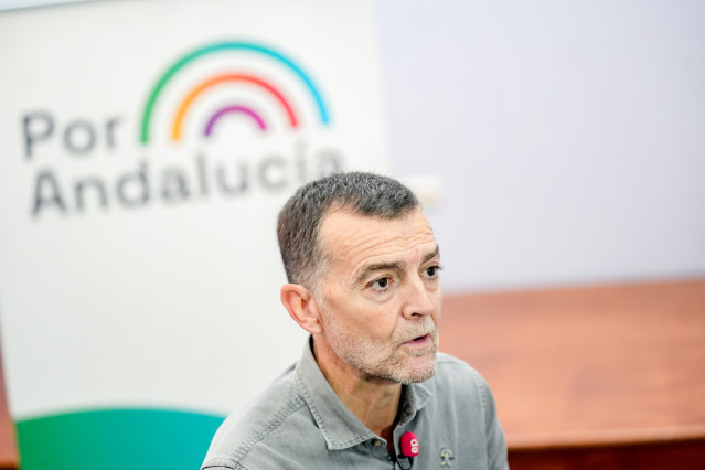 El coordinador federal de IU y candidato de Por Andalucía a la presidencia de la Junta, Antonio Maíllo, en una entrevista concedida a Europa Press.