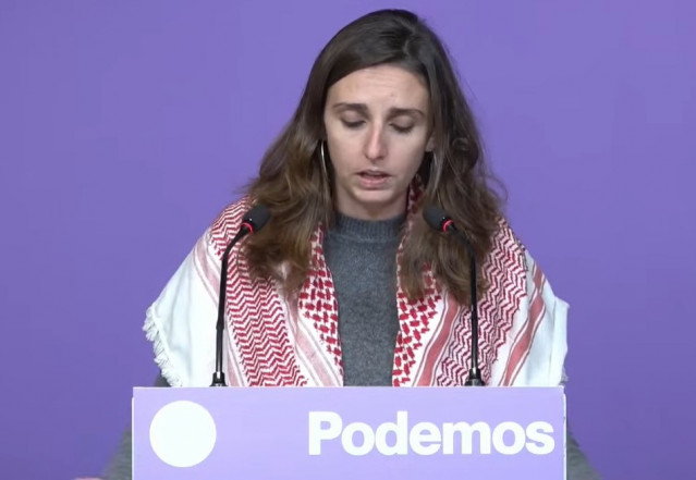 La secretaria de Derecho a la Vivienda de Podemos, Lucía Muñoz