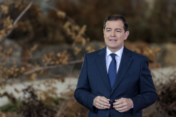 El presidente de la Junta de Castilla y León, Alfonso Fernández Mañueco, durante su mensaje de Año Nuevo.