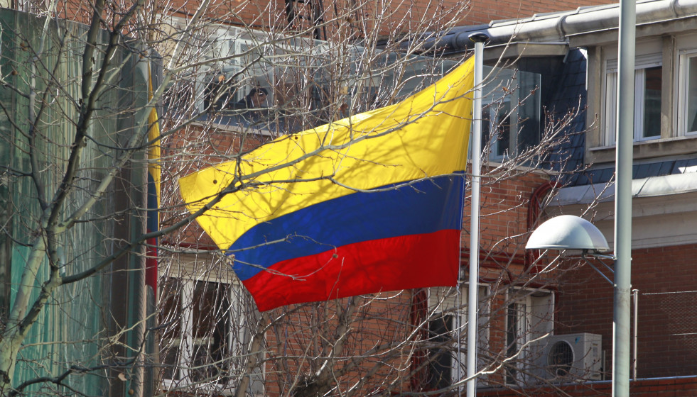 Archivo - Imagen de archivo de una bandera de Colombia.