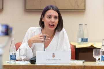 Archivo - La eurodiputada de Podemos Irene Montero interviene durante unas jornadas