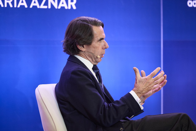 El expresidente del Gobierno, José María Aznar, durante la  presentación de su último libro ‘