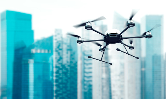 Archivo - Un dron en vuelo