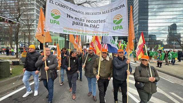 Manifestación de UPA en Bruselas.