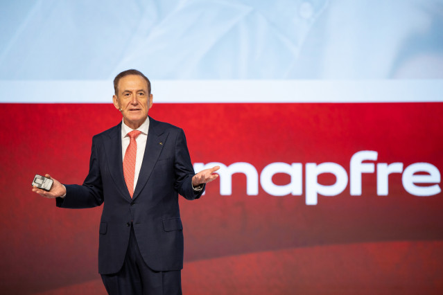 El presidente de Mapfre, Antonio Huertas, en la convención comercial anual de la aseguradora.