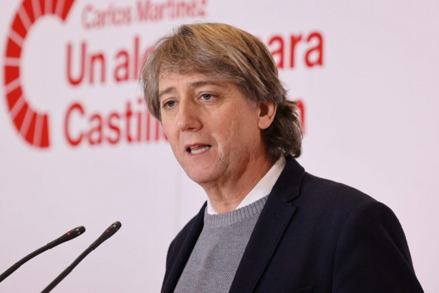 El secretario general del PSOE de Castilla y León y candidato a la Presidencia de la Junta, Carlos Martínez